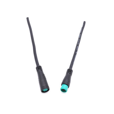 PVC Su Geçirmez Kablo Konektörü Siyah M8 6 Pin IP65 Ebike Kullanımı