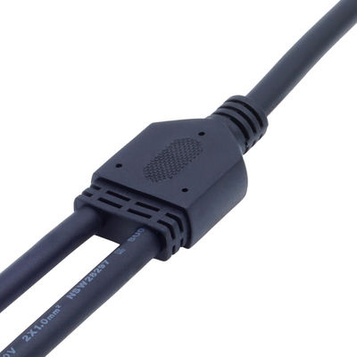 250V uygulamaları için siyah IP67 Su geçirmez 8A akım derecelendirme Y Tipi Bağlantısı