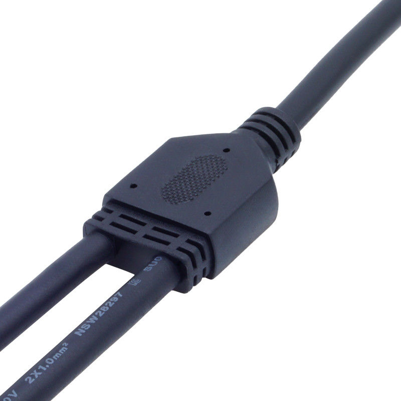 250V uygulamaları için siyah IP67 Su geçirmez 8A akım derecelendirme Y Tipi Bağlantısı